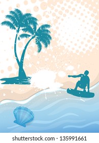 Summertime Surfing Vector Stock Vector (Royalty Free) 135991661 ...
