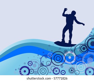 summertime - surfing - vector