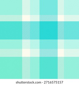 Summertime tartan seamless pattern, blank plaid vector fabric. Sea texture background textile check in teal and light colors palette.