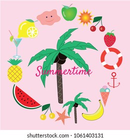 summertime template for cards patterns greeting cards invitations . summertime concept vector