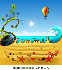 Summertime traveling background for holidays and  vacations.