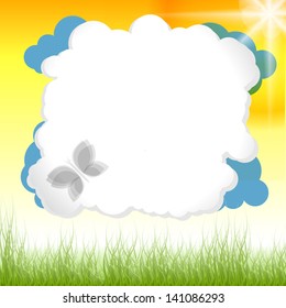 Summertime Vector Background Template. Design Nature Backdrop.