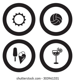 Summer-vacation icon set