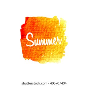 Summer.Watercolor splatters. Vector