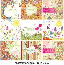 Summery colorful cards