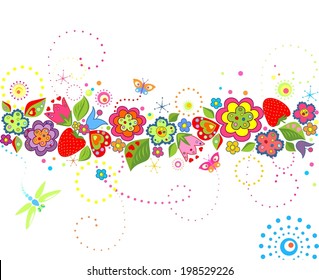 Summery floral border