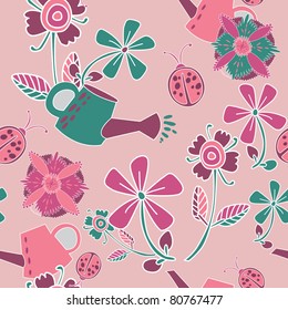 summery floral seamless pattern