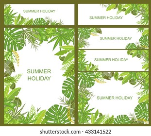 Summery tropical green banners