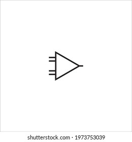 summing amplifier vector symbol, summing amplifier icon in electronic circuits
