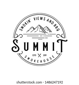 Summit BBQ Smokehouse Badge Vintage Logo