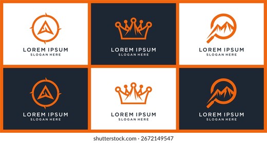 Conjunto de design de logotipo empresarial Summit