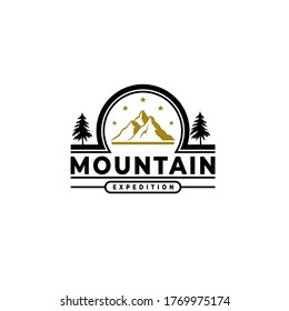 ilustración vectorial del logotipo de expedición de cumbre