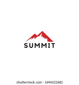 summit illustration and symbol, vector illustration, mountain logo.