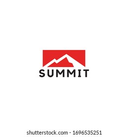 ilustración y símbolo de cumbre, ilustración vectorial, logo de montaña.