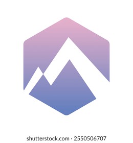 ilustración y símbolo de la cumbre, Ilustración vectorial, Vector del logotipo de la montaña. Eps 10