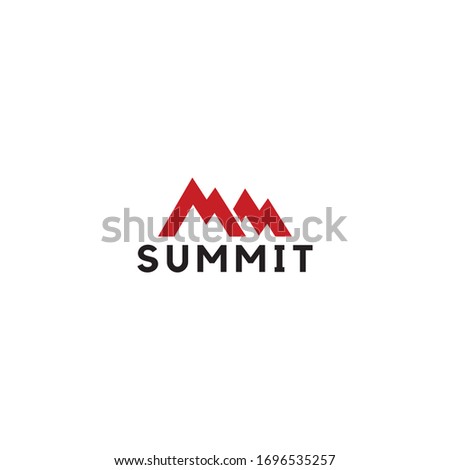 summit illustration and symbol, vector illustration, mountain logo.