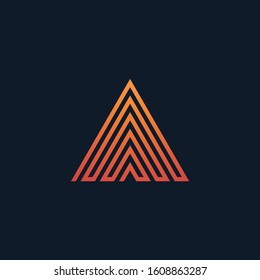 the summit with line concept. creative minimal logo icon design  with letter A . elegant Logo template vector creative business. - VECTOR