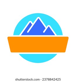 Summit line icon. Cliff, travel, hiking, Rock, mountain, peak, cave, slope. Vector color icon on white background for business and advertising.