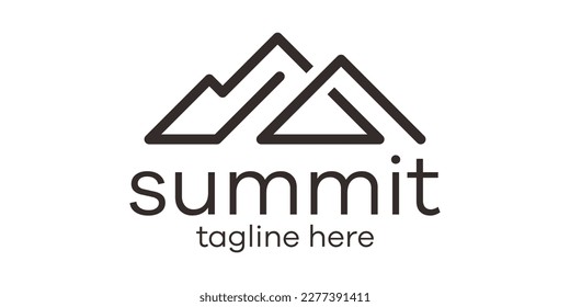 summit logo design line icon vector illustration