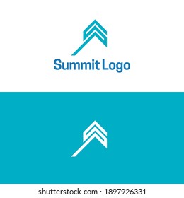 Summit Logo and Icon. Vector Illustration. Modern logo featuring an abstract and minimal design forming a summit that is also a S letter that stands for Summit.