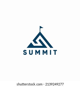 Summit  logo, mountain peak design vector