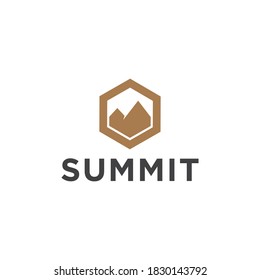 Símbolo vector del logotipo de la cumbre creativo moderno