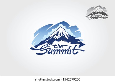 The Summit is a minimal vector logo template. Suitable for equipment brands, outdoor equipment, shops, nature, mountains, forests, tracks, hiking, rock climbing, business and other.