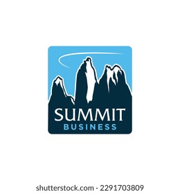 Monte de la Cumbre pico de las montañas chilenas vista de los paisajes del diseño del logo de la aventura al aire libre vector