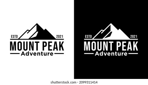 Summit mountain peak for adventure outdoor logo design