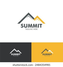 Summit mountain shape logo for corporate company
