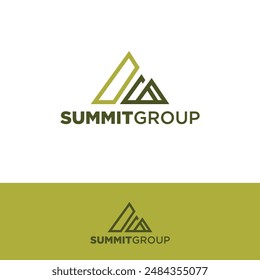 Summit mountain shape logo for corporate company