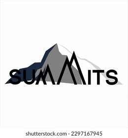 Summits mountain logo design. Iceberg illustration.