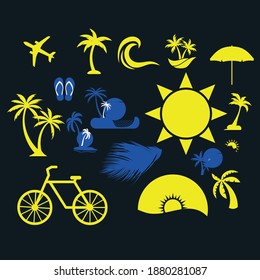 Summmer icon vector. Summmer icon seabeach. seabeach icon