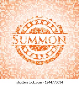 Summon abstract orange mosaic emblem