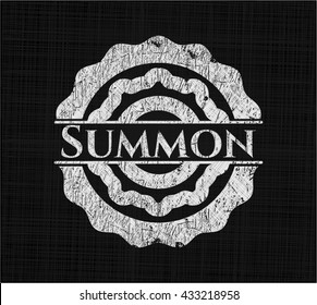 Summon chalk emblem written on a blackboard
