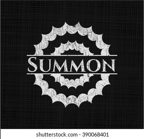 Summon chalkboard emblem on black board