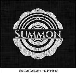 Summon chalkboard emblem on black board