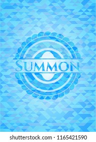 Summon light blue emblem with mosaic background