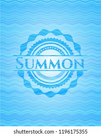 Summon light blue water wave style emblem.