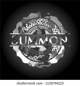Summon on grey camouflaged pattern