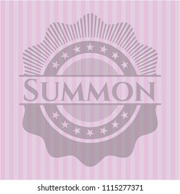 Summon pink emblem. Vintage.