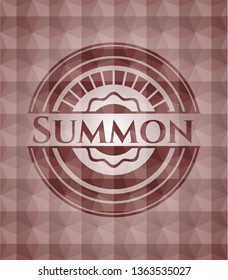 Summon red seamless geometric emblem.