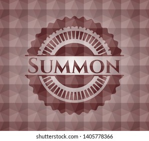 Summon red seamless polygonal badge.