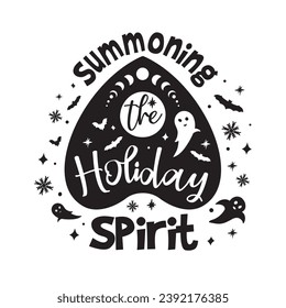 Summoning the Holiday Spirit, Holiday Spirit, Festive, Seasonal, Christmas, Holiday Magic, Joyful, Celebratory, Winter, Witch Christmas, Halloween 