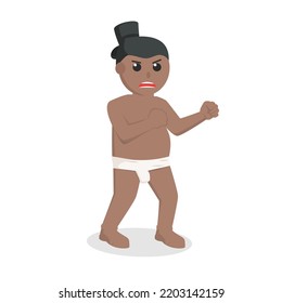 sumo african ready to fight design character on white background