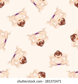 Sumo , cartoon seamless pattern background