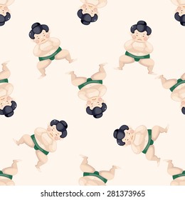 Sumo , cartoon seamless pattern background