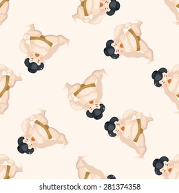 Sumo , cartoon seamless pattern background