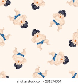 Sumo , cartoon seamless pattern background