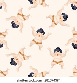 Sumo , cartoon seamless pattern background